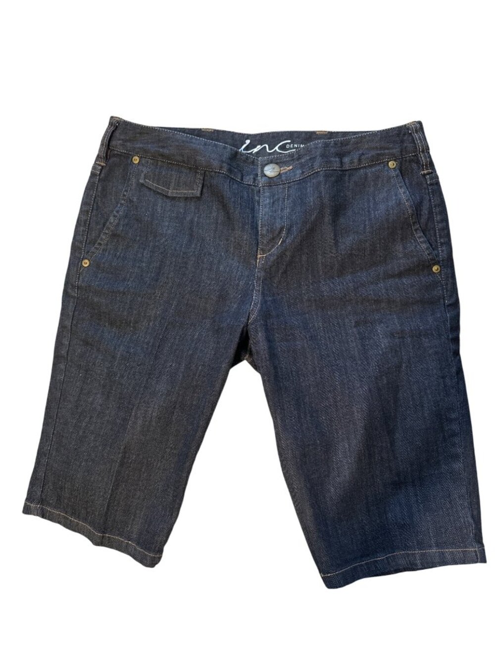 INC Denim Womens Blue Jean Shorts A4 Size 4 Mid-Rise Casual Cotton Blend